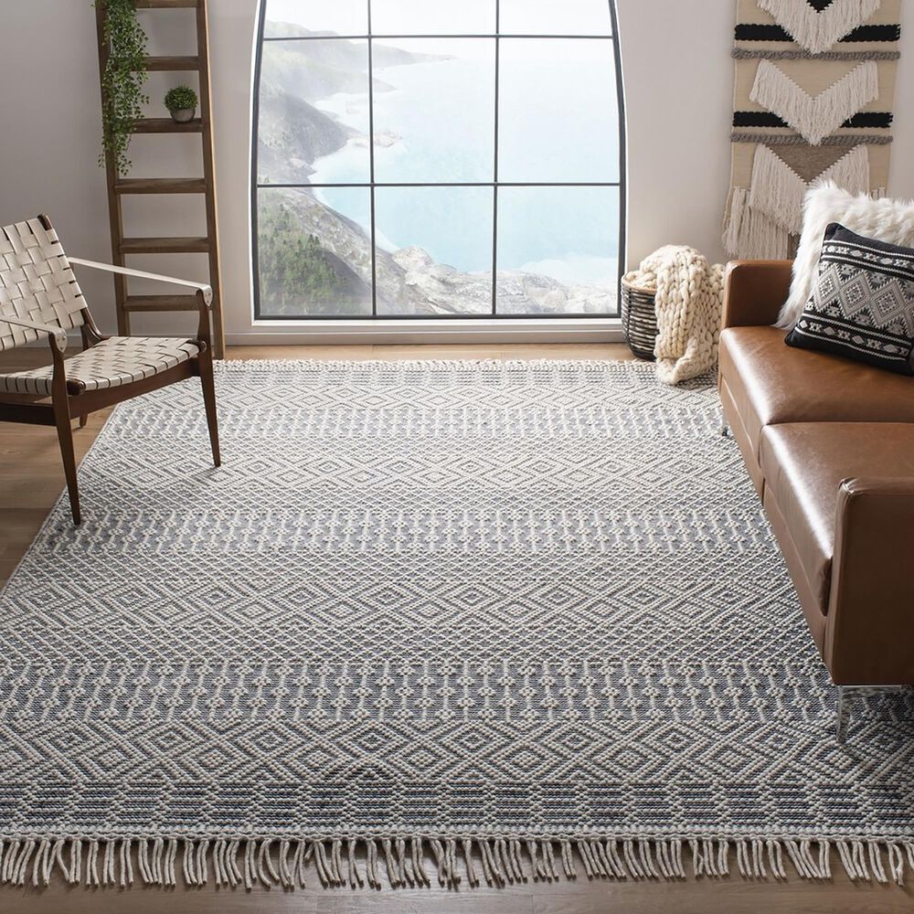 Safavieh Natura NAT852N 10&#39; x 14&#39; Ivory and Navy Area Rug, , large