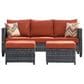 HOMLUX 3-Piece Modular Outdoor Sofa Set with Two Ottomans in Orange, , large