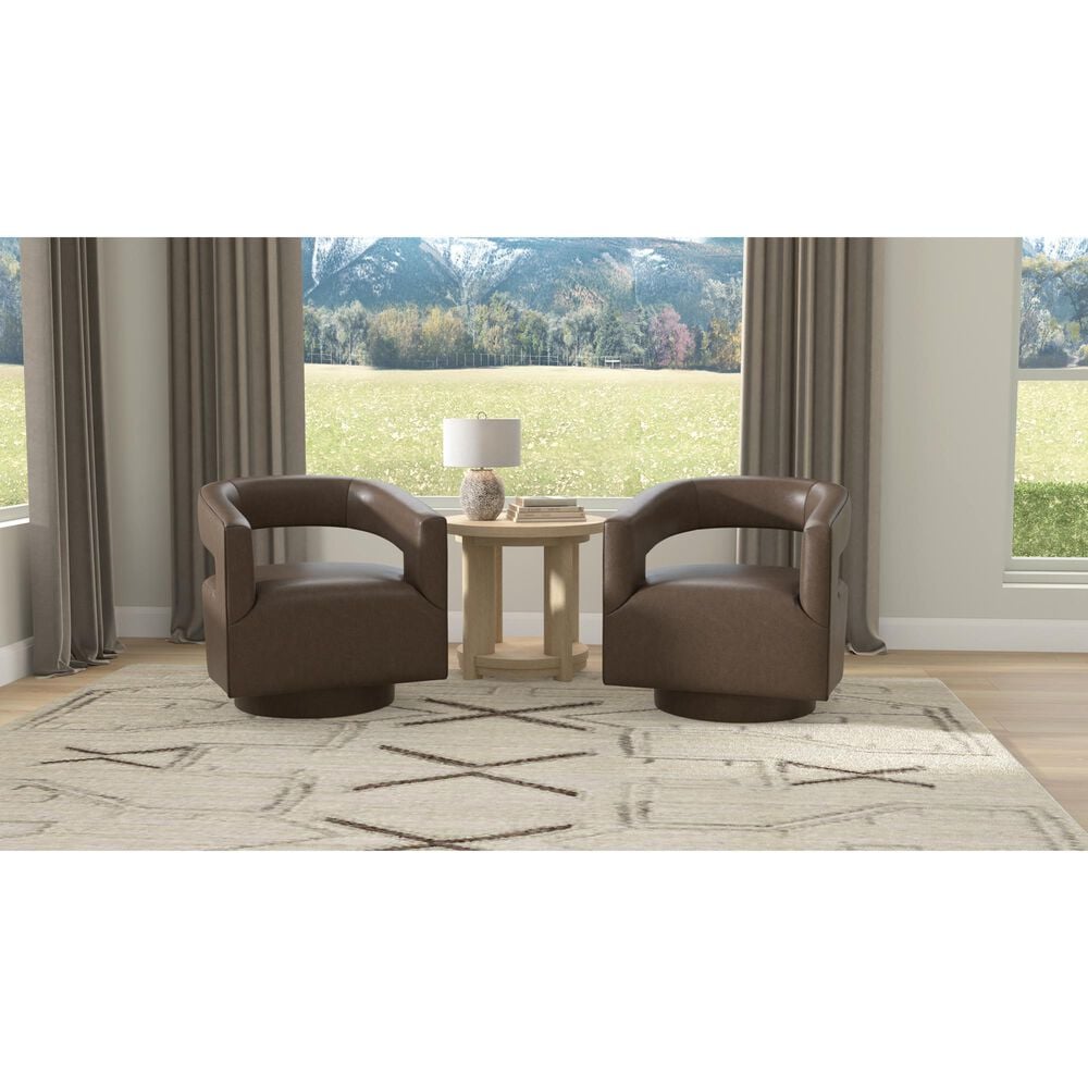 Golden Wave Furniture Brunco Swivel Chair in Dark Brown, , large