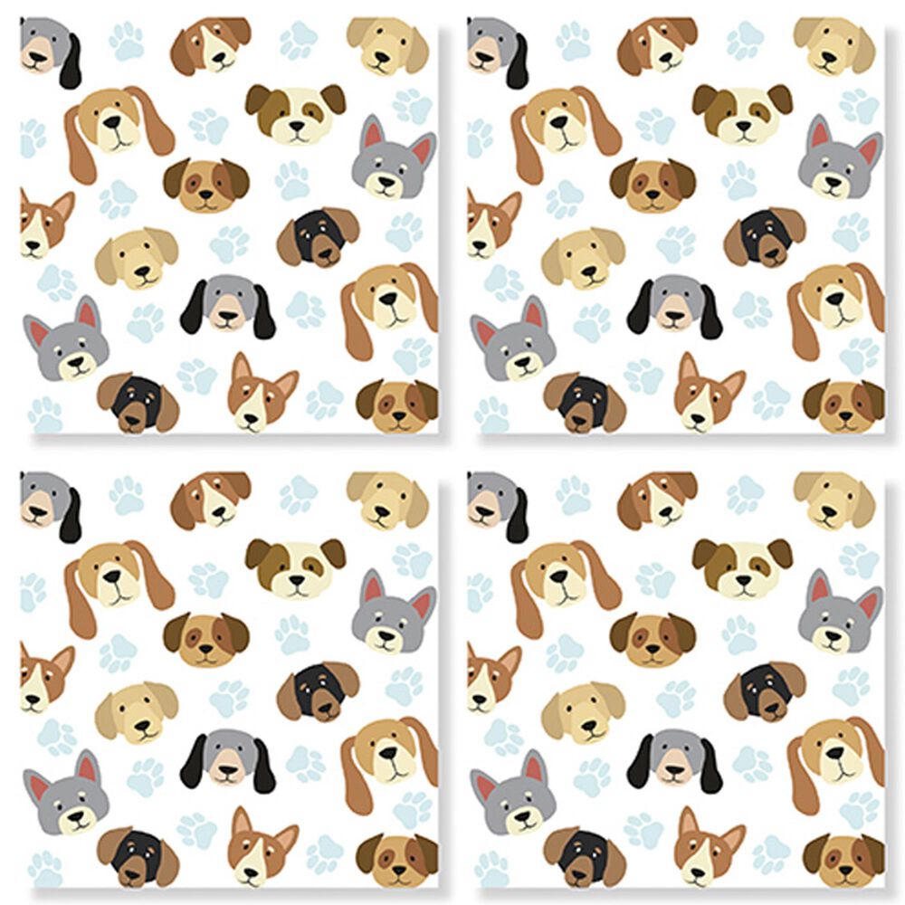 Carson Gifts Dog Pattern Square House Coasters in Multicolor (Set of 4), , large