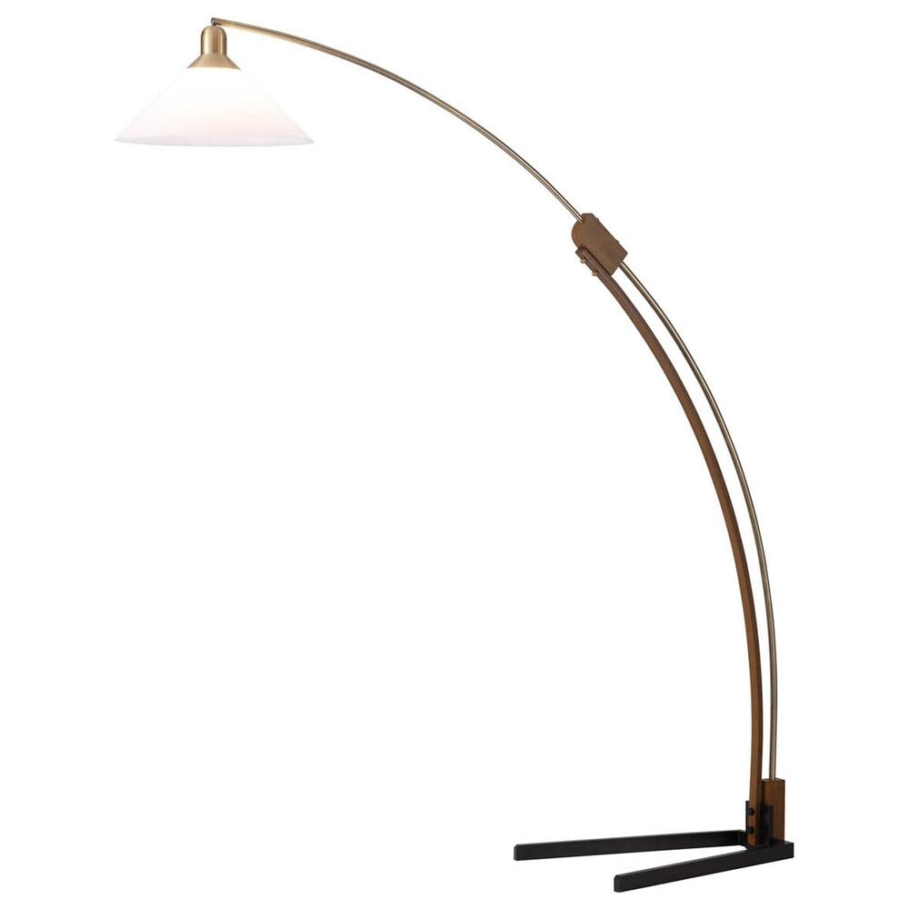 Nova Melmar 1 Light Arc Lamp in Weathered Brass, Dark Brown and Black, , large