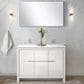 Lexora Home Lafarre 48" Double Bathroom Vanity in Navy Blue with 2 cm White Quartz Top, Rectangular Sinks and 43" Mirror, , large