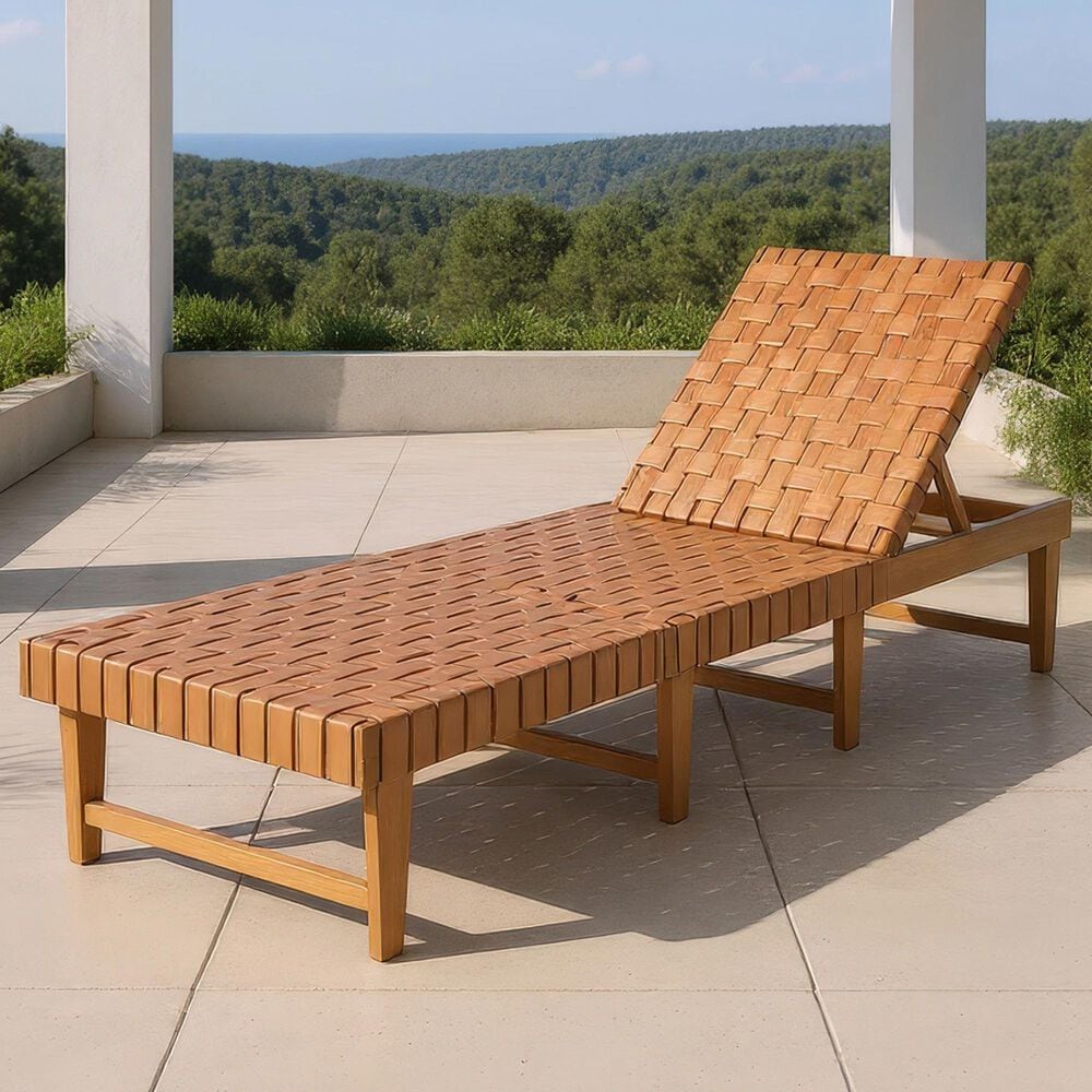 Zuo Modern Breath Outdoor Chaise Lounge in Brown, , large