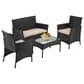 Furniture of America Bianca 4-Piece Patio Conversation Set in Black, , large