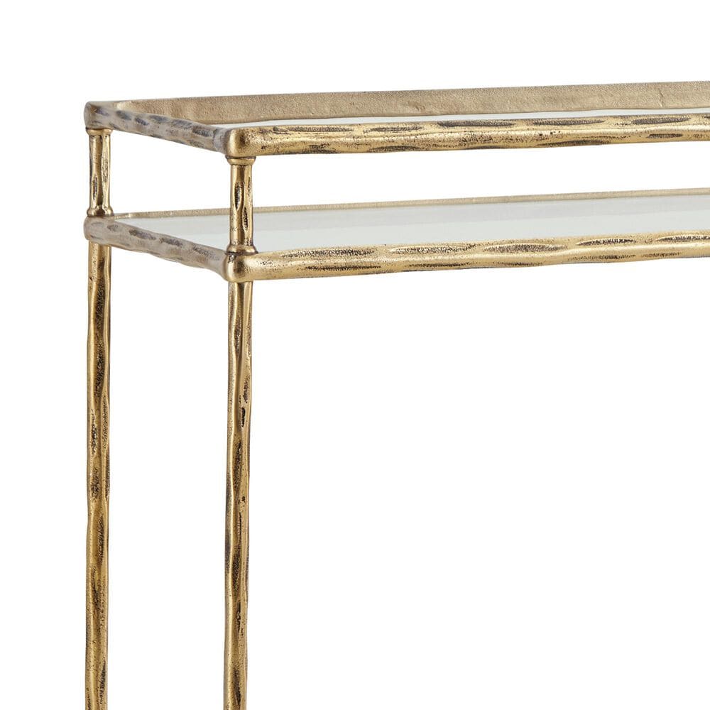 Ashley Plattfield Bar Cart in Antique Brass, White and Clear, , large