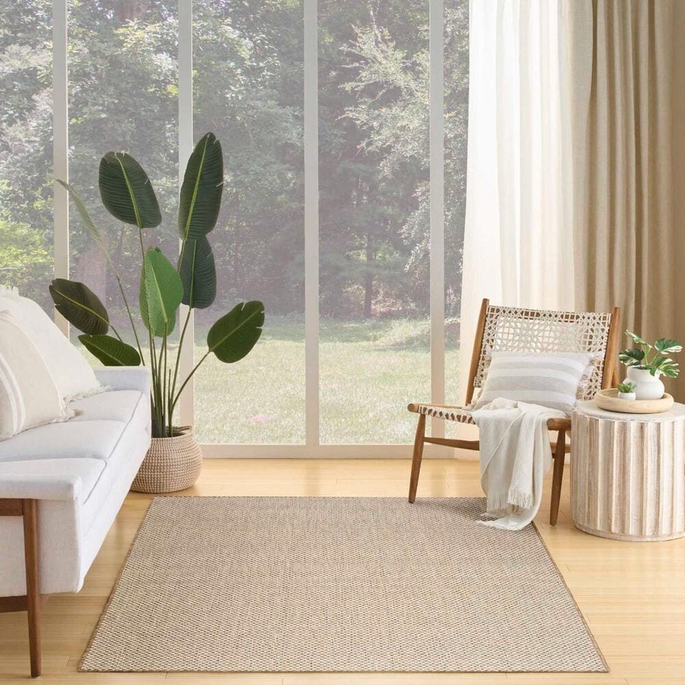 Nourison Courtyard Jute and Ivory 5&#39; x 7&#39; Indoor/Outdoor Area Rug, , large