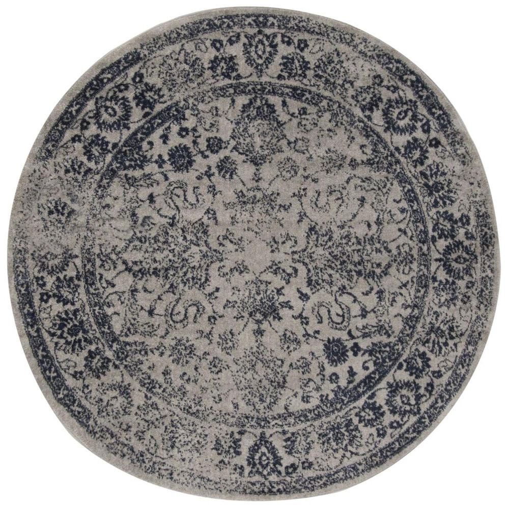 Safavieh Adirondack ADR109P 6&#39; Round Grey and Navy Area Rug, , large