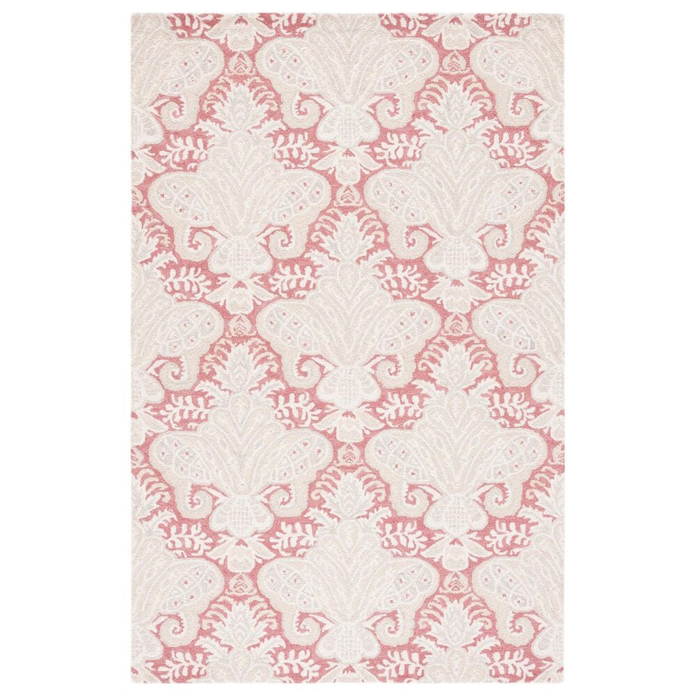 Safavieh Micro-Loop 5" x 8" Pink and Beige Area Rug, , large