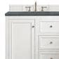 James Martin Vanities De Soto 36" Single Bathroom Vanity in Bright White with 3 cm Parisien Bleu Quartz Top and Rectangular Sink, , large