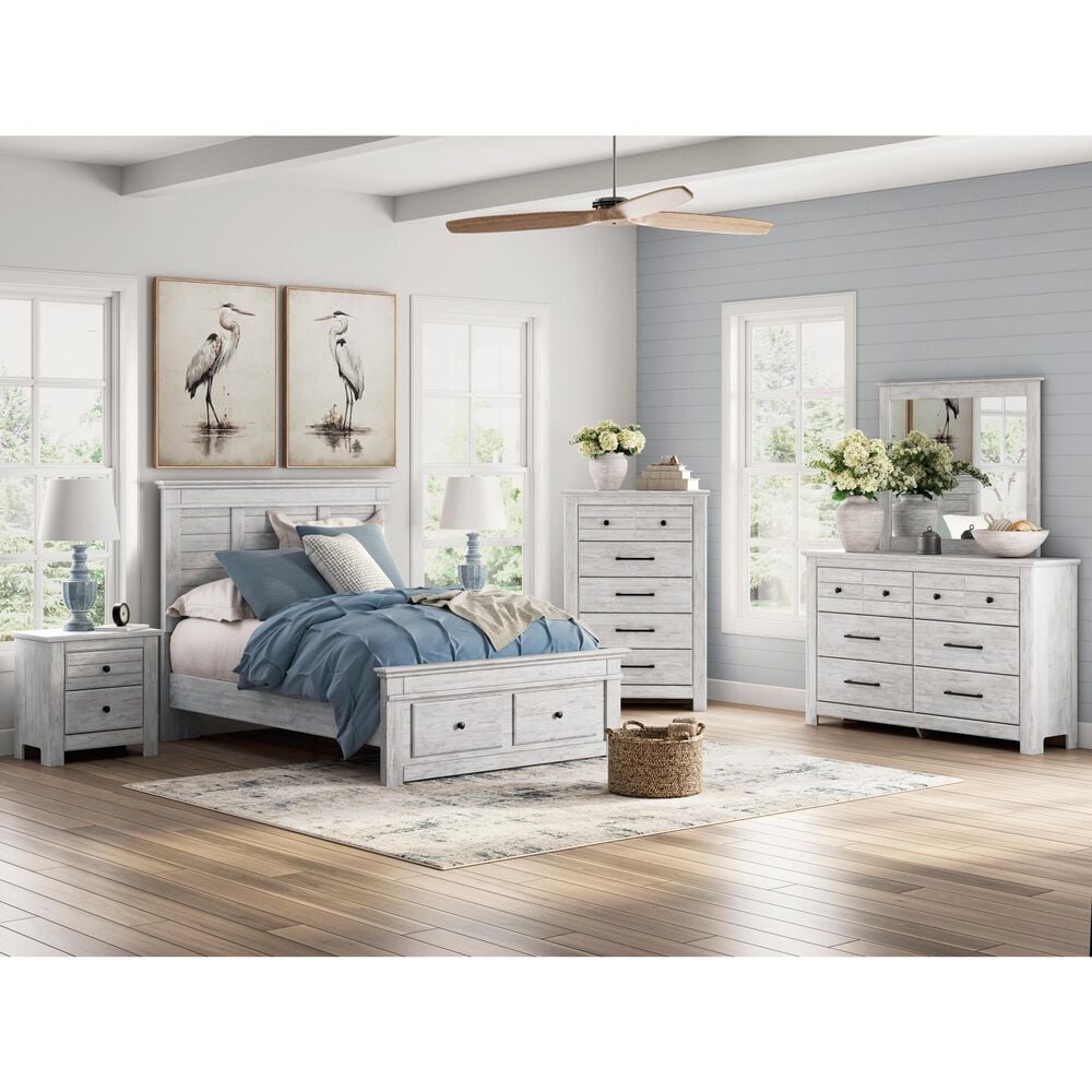 Ashley Makidern Full Storage Bed with Two Drawers in Whitewash, , large