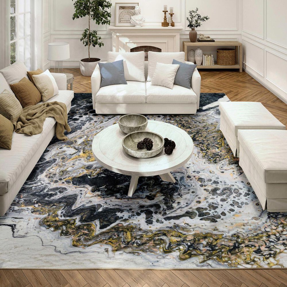 Dalyn Rug Company Kikiamo 8&#39; x 10&#39; Graphite Area Rug, , large