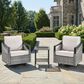 Sunwell Garden 3-Piece Patio Swivel Glider Set with 21.9" Side Table in Beige, , large