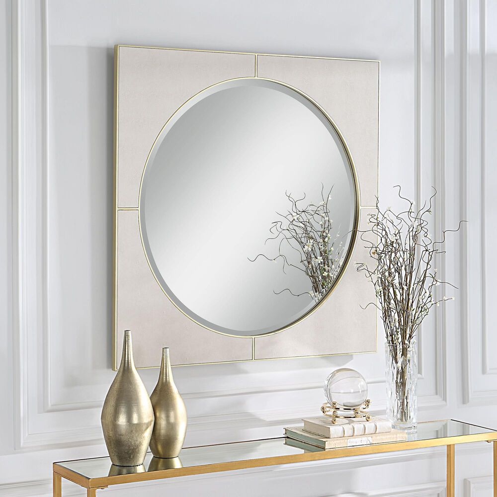 Uttermost Cyprus Mirror in White and Soft Gold, , large
