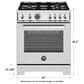 Bertazzoni Professional 4.7 Cu.Ft. Gas Range with Convection in Stainless Steel, , large