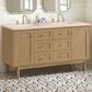 James Martin Vanities Laurent 60" Double Bathroom Vanity in Light Natural Oak with 3 cm Eternal Marfil Quartz Top and Rectangular Sinks, , large