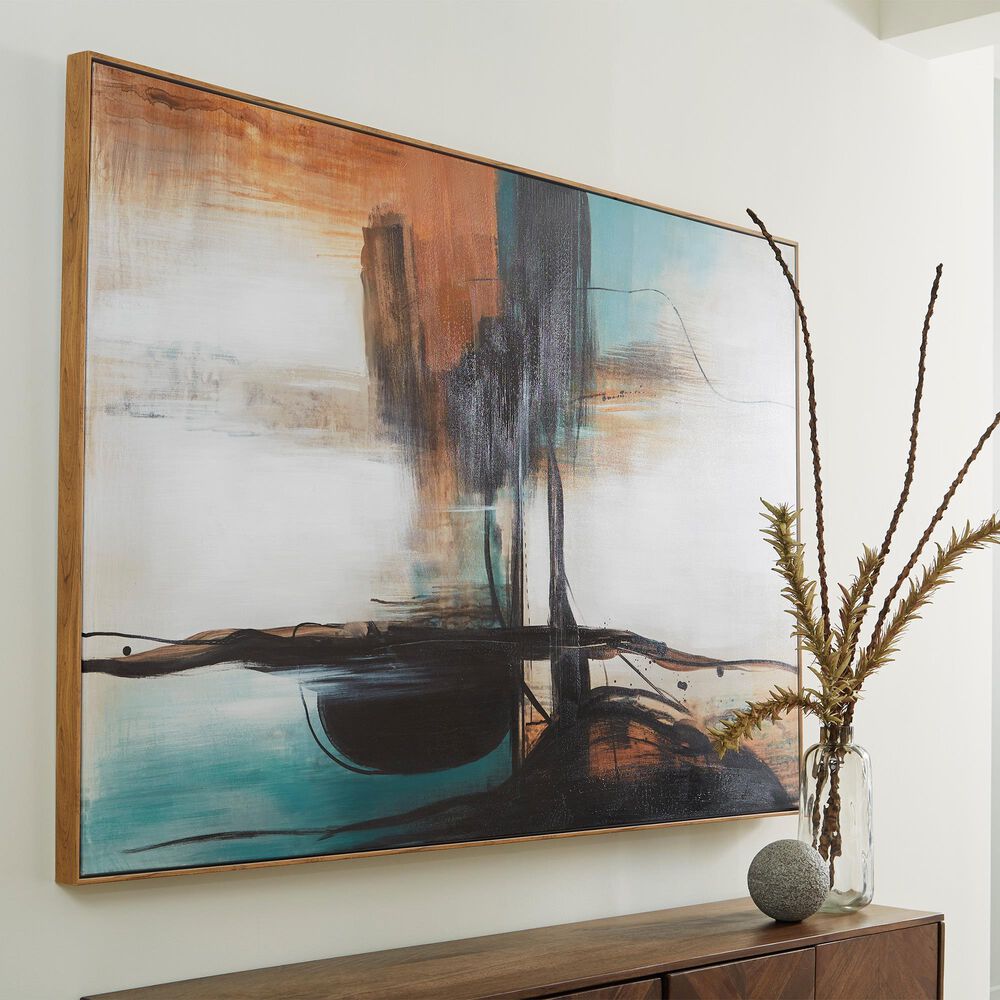 Ashley Brunonia 70.75&quot; x 47.13&quot; Wall Art in Teal, Orange and Black, , large