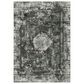 Oriental Weavers Gemini Faded Medallion 2"3" x 7"6" Charcoal Runner, , large