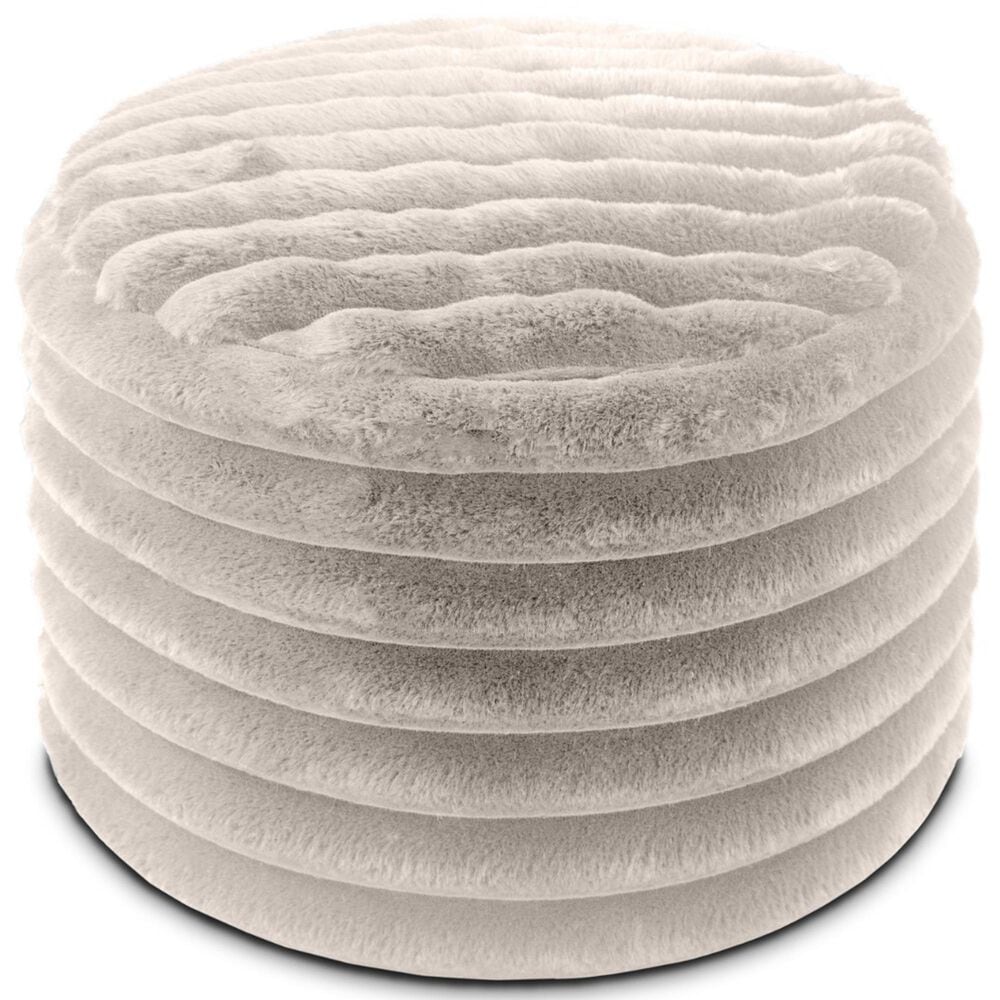 Jaxx Paran Round Ottoman in Mondo Grey, , large