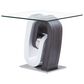 Modern Market End Table in White and Grey, , large