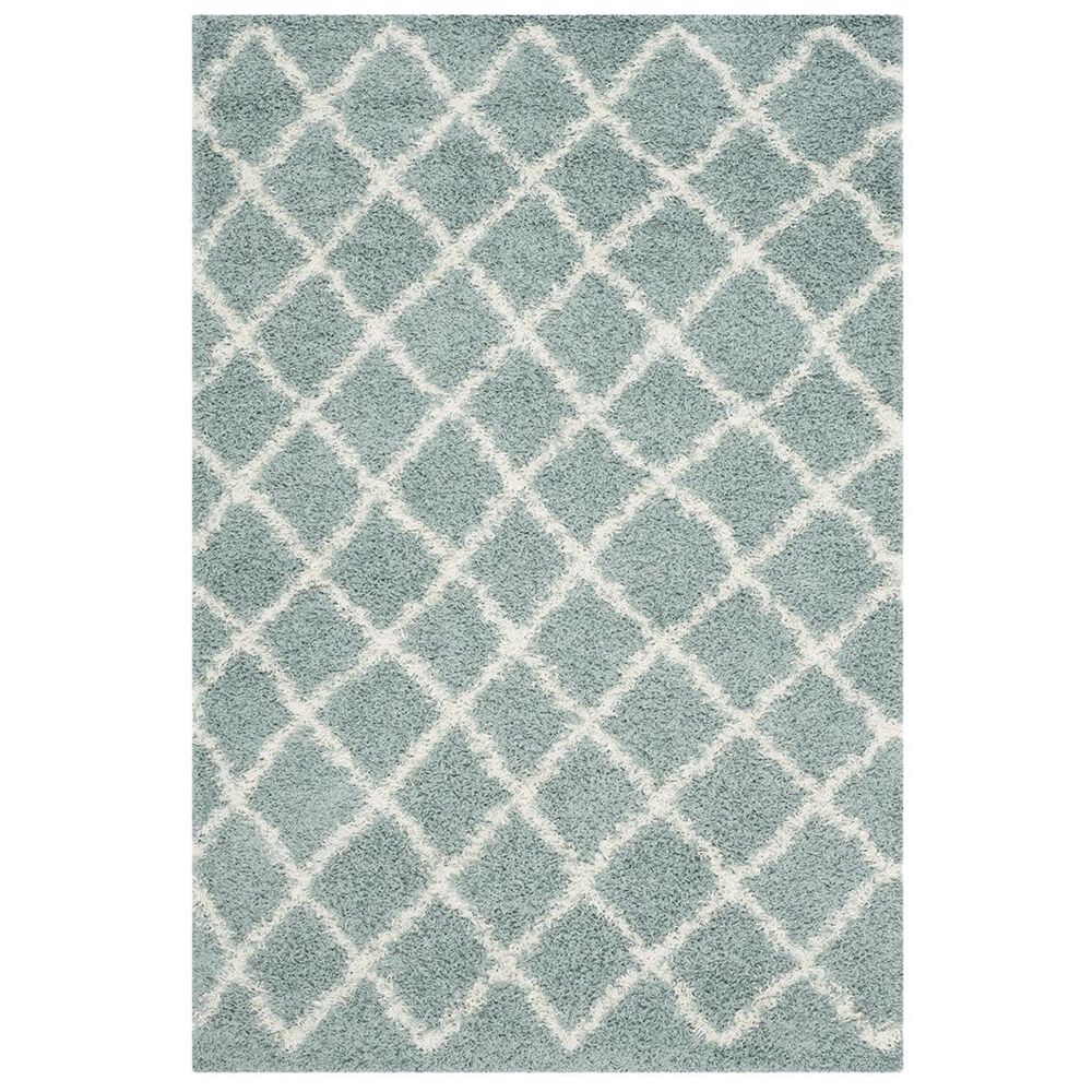 Safavieh Dallas Shag SGD258C-5 5&#39;1&quot; x 7&#39;6&quot; Seafoam/Ivory Area Rug, , large