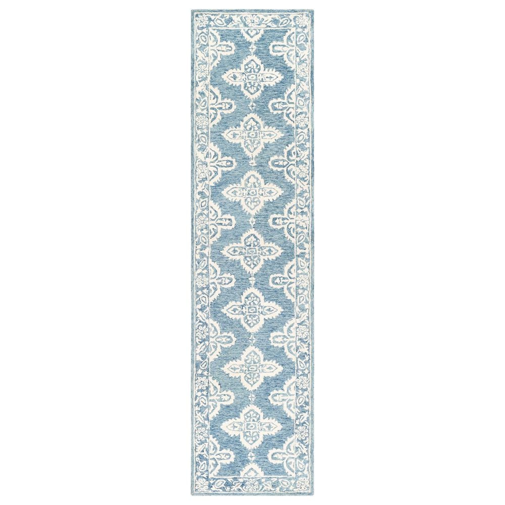 Surya Granada GND-2300 2"6" x 10" Pale Blue, Beige and Sky Blue Runner Rug, , large