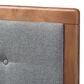 Baxton Studio Sarine Full Panel Headboard with Dark Grey Upholstered in Walnut Brown, , large