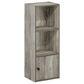 HOMLUX 3-Tier Shelf Bookcase with Door Storage Cabinet in French Oak, , large