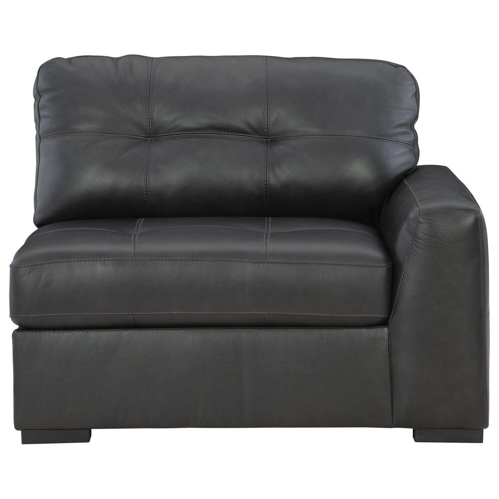 Ashley Brindley Pier 5-Piece Stationary Symmetrical Leather Sectional in Fog, , large