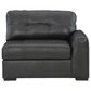 Ashley Brindley Pier 5-Piece Stationary Symmetrical Leather Sectional in Fog, , large