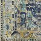 Surya Festival 9" x 13" Denim, Ink Blue, Teal, Tan and Ivory Area Rug, , large