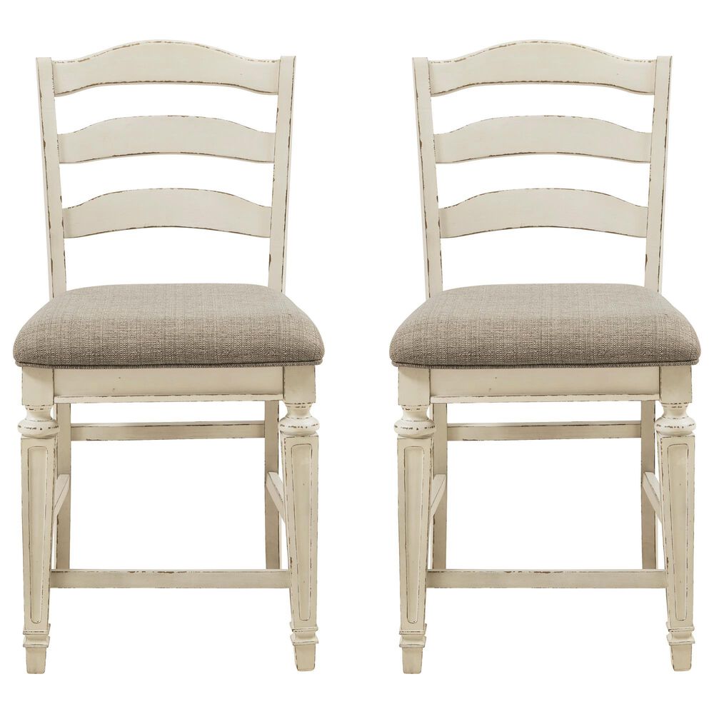 Ashley Realyn Counter Stool Set of 2 in Chipped White, , large