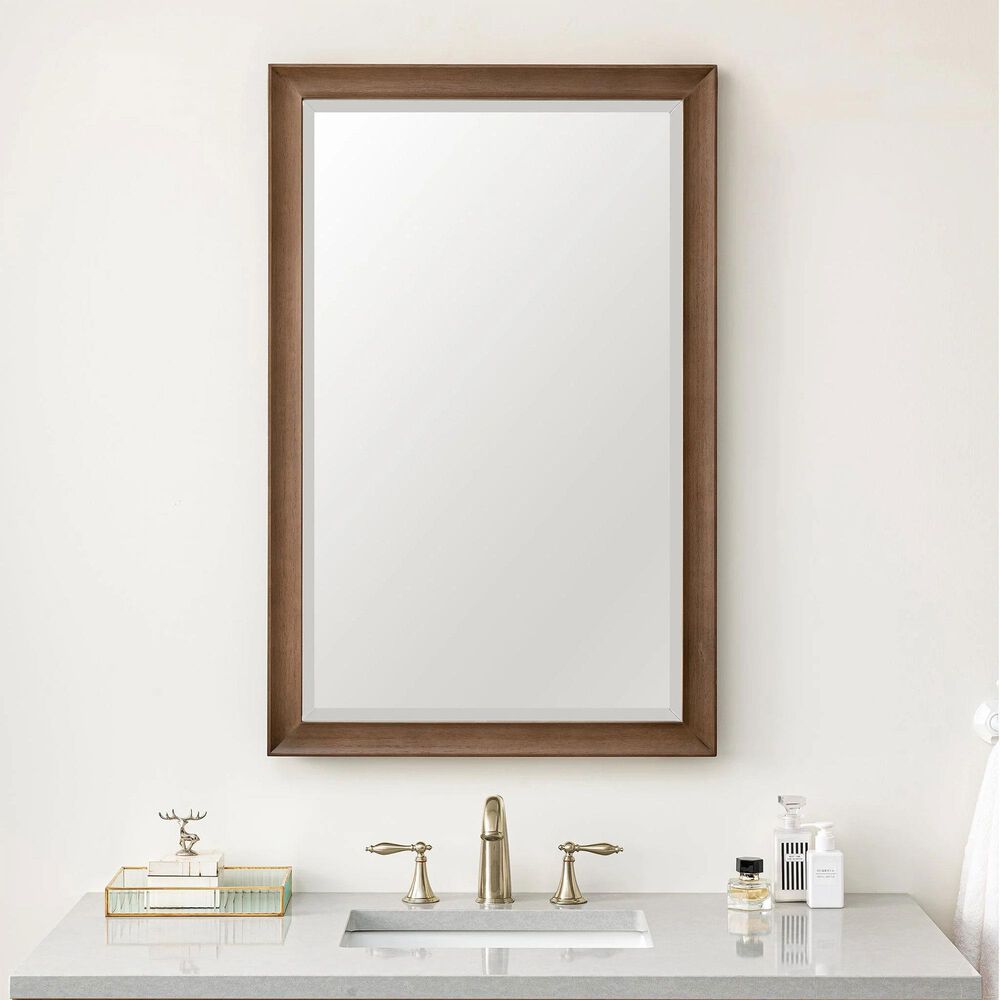 James Martin Vanities Glenbrooke 26&quot; Rectangular Mirror in White Wash Walnut, , large