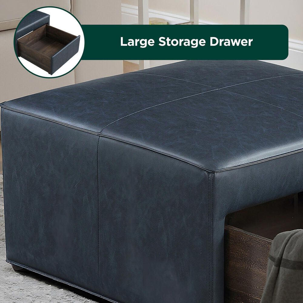 Lifestyle Solutions Hailey Storage Ottoman in Navy, , large