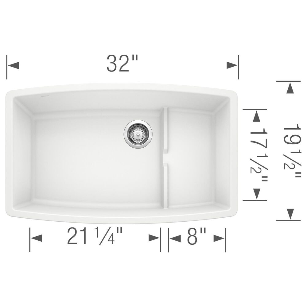 Blanco Performa 32&quot; Cascade Kitchen Sink with Colander in White, , large