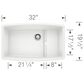 Blanco Performa 32" Cascade Kitchen Sink with Colander in White, , large
