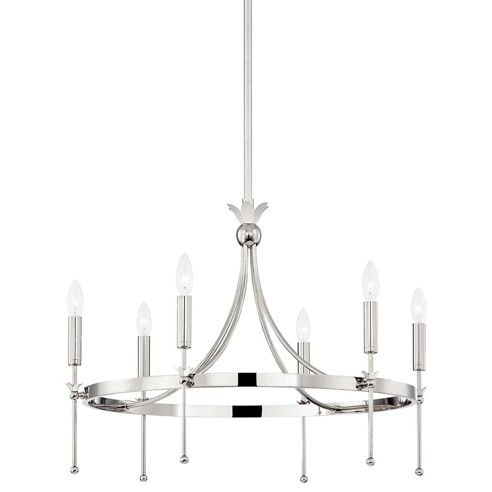 Hudson Valley Lighting Gates 6-Light Chandelier in Polished Nickel, , large