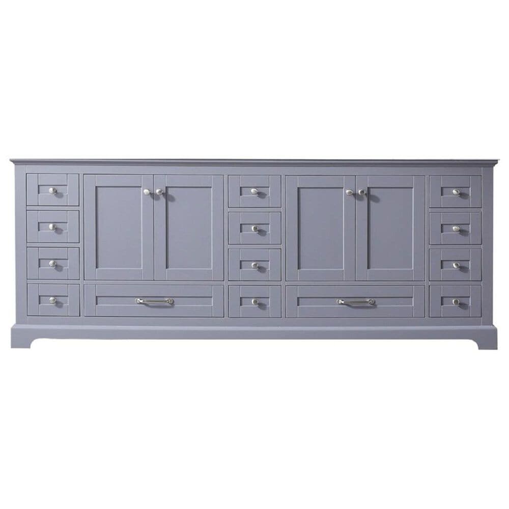 Lexora Home Dukes 84&quot; Double Bathroom Vanity in Dark grey with 2 cm White Carrara Marble Top and Rectangular Sinks, , large