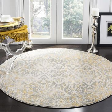 Safavieh Evoke EVK264D-5R 5"1" Round Ivory/Grey Area Rug, , large