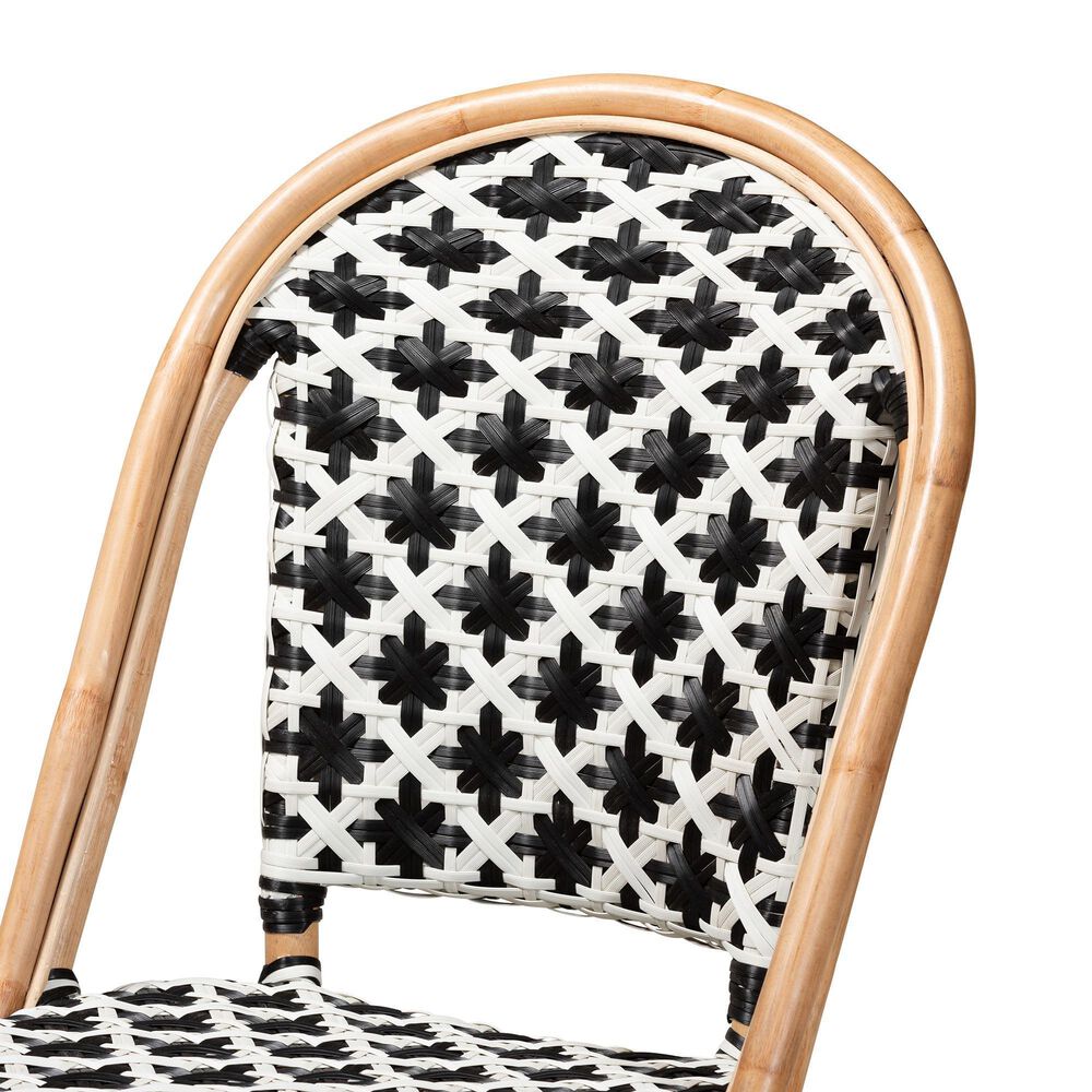 Baxton Studio Ambre Side Chair in Black and White (Set of 2), , large