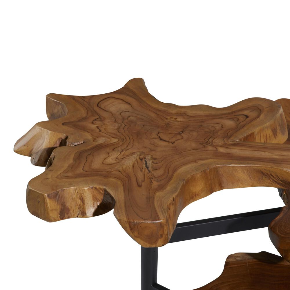 Uma Enterprises Rustic Accent Table in Brown and Black, , large