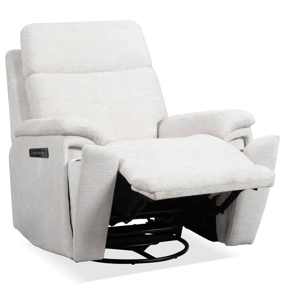 Flexsteel Refined Power Swivel Gliding Recliner with Power Headrest and Lumbar in Pearl, , large