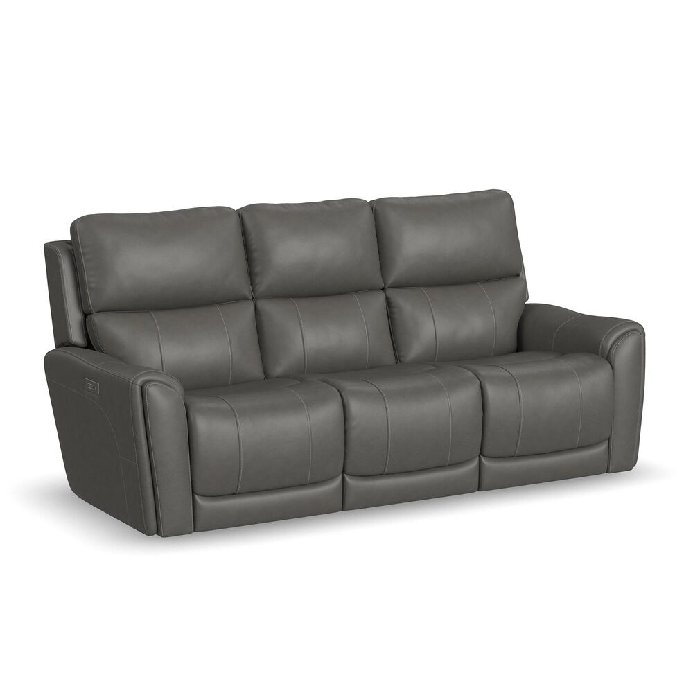 Flexsteel Carter Power Reclining Loveseat in Gray, , large