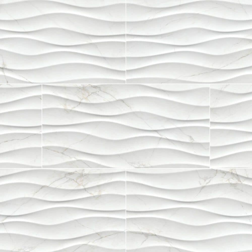 MS International Dymo Calacatta Wavy White 12" x 24" Ceramic Tile, , large