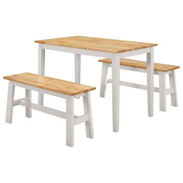 4D Concepts New York 3-Piece Rectangular Table Set in Natural and White, , large