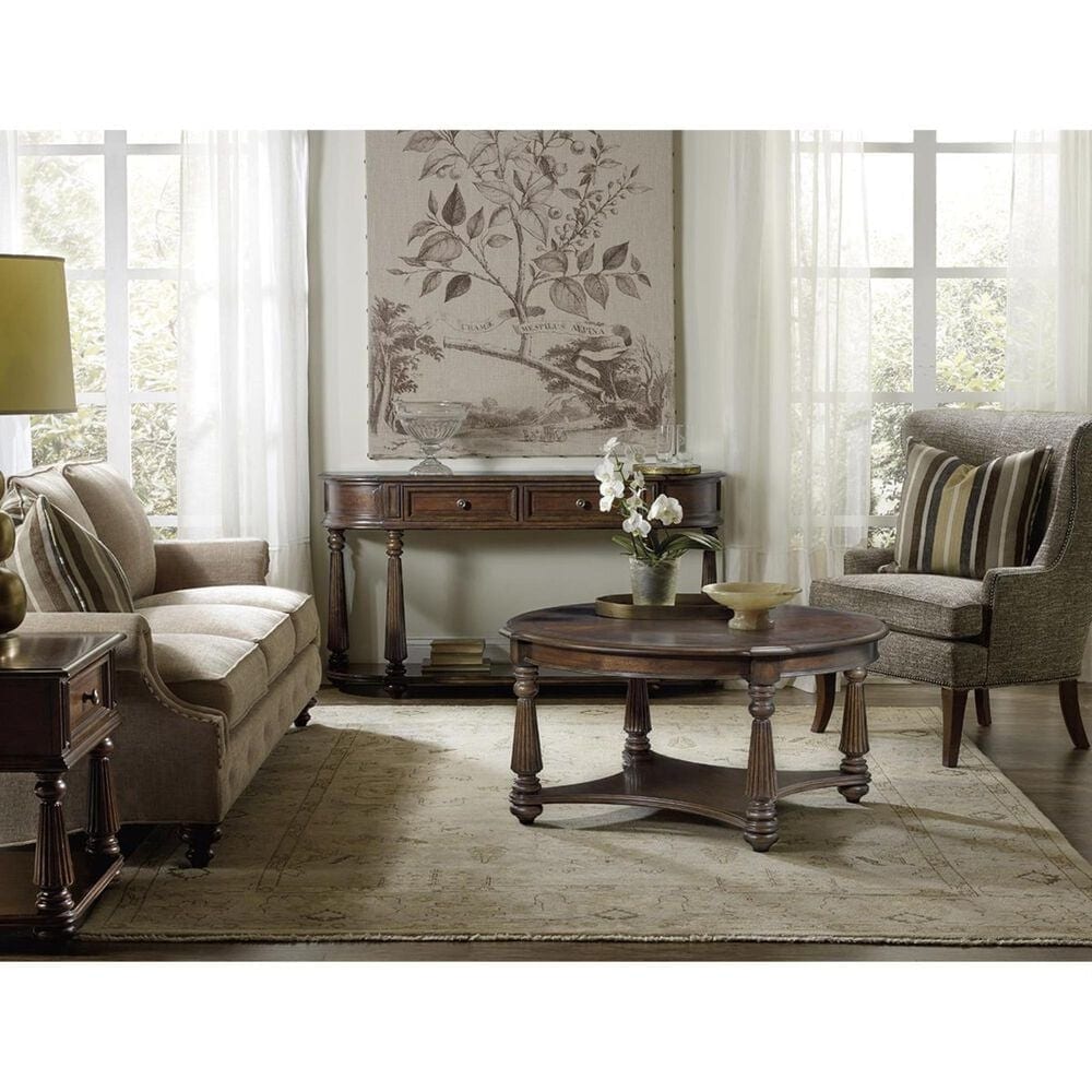 Hooker Furniture Leesburg Demilune Hall Console in Mahogany, , large
