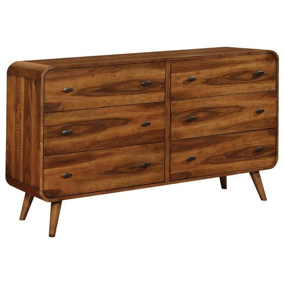 Pacific Landing Robyn 6 Drawer Dresser in Dark Walnut