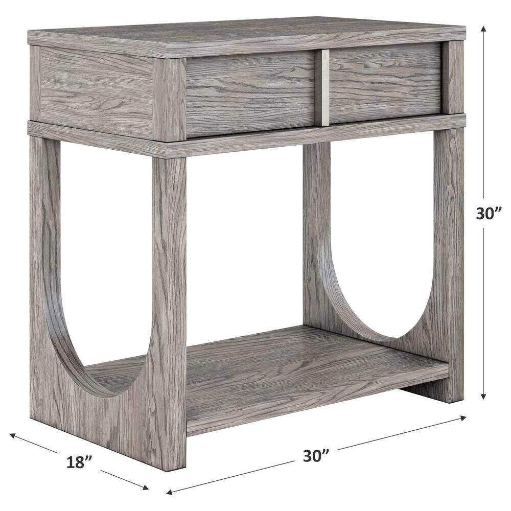 Vantage Vault 1 Drawer Nightstand with USB Charger in Mink Gray, , large
