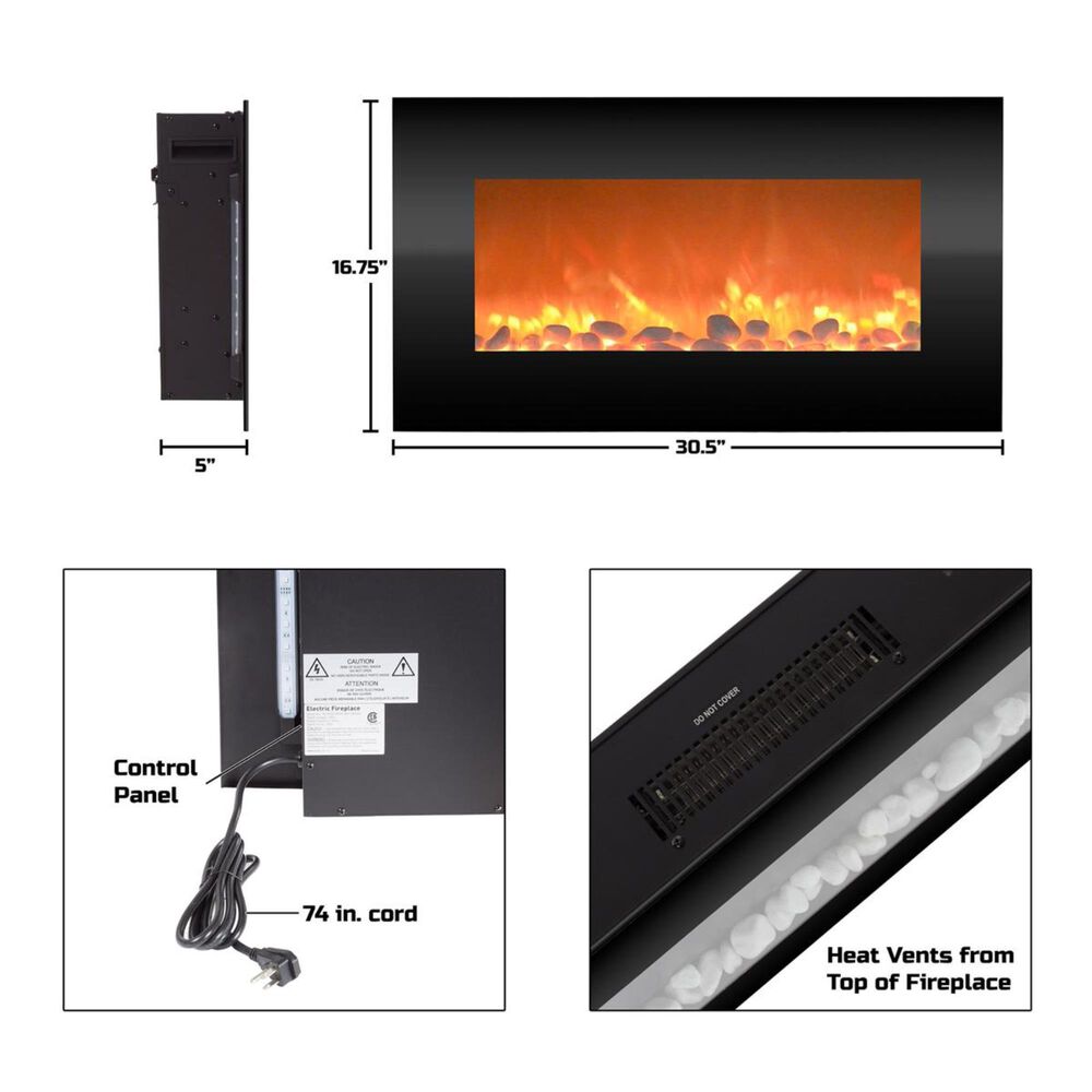 Timberlake Northwest Electric Fireplace with Backlights in Black, , large