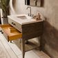 Lexora Home Norwalk 36" Single Bathroom Vanity in Grey Oak with White Cultured Marble Top and Rectangular Sink, , large