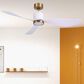 HOMLUX 52" Indoor Ceiling Fan with LED Light in Antique Brass and White, , large